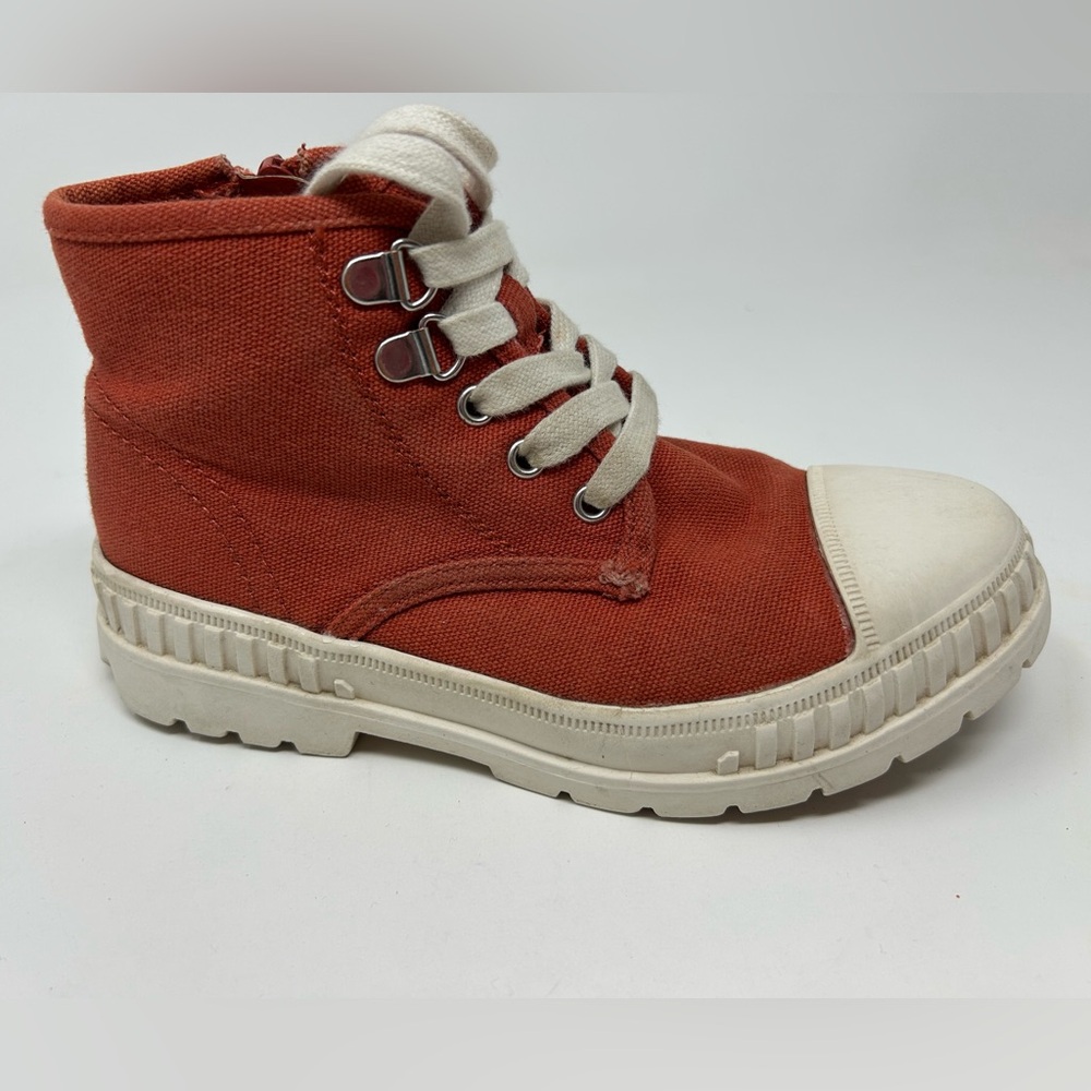 Treasure and Bond Girls Orange Kate Canvas Hiker Boots, little girl size 1